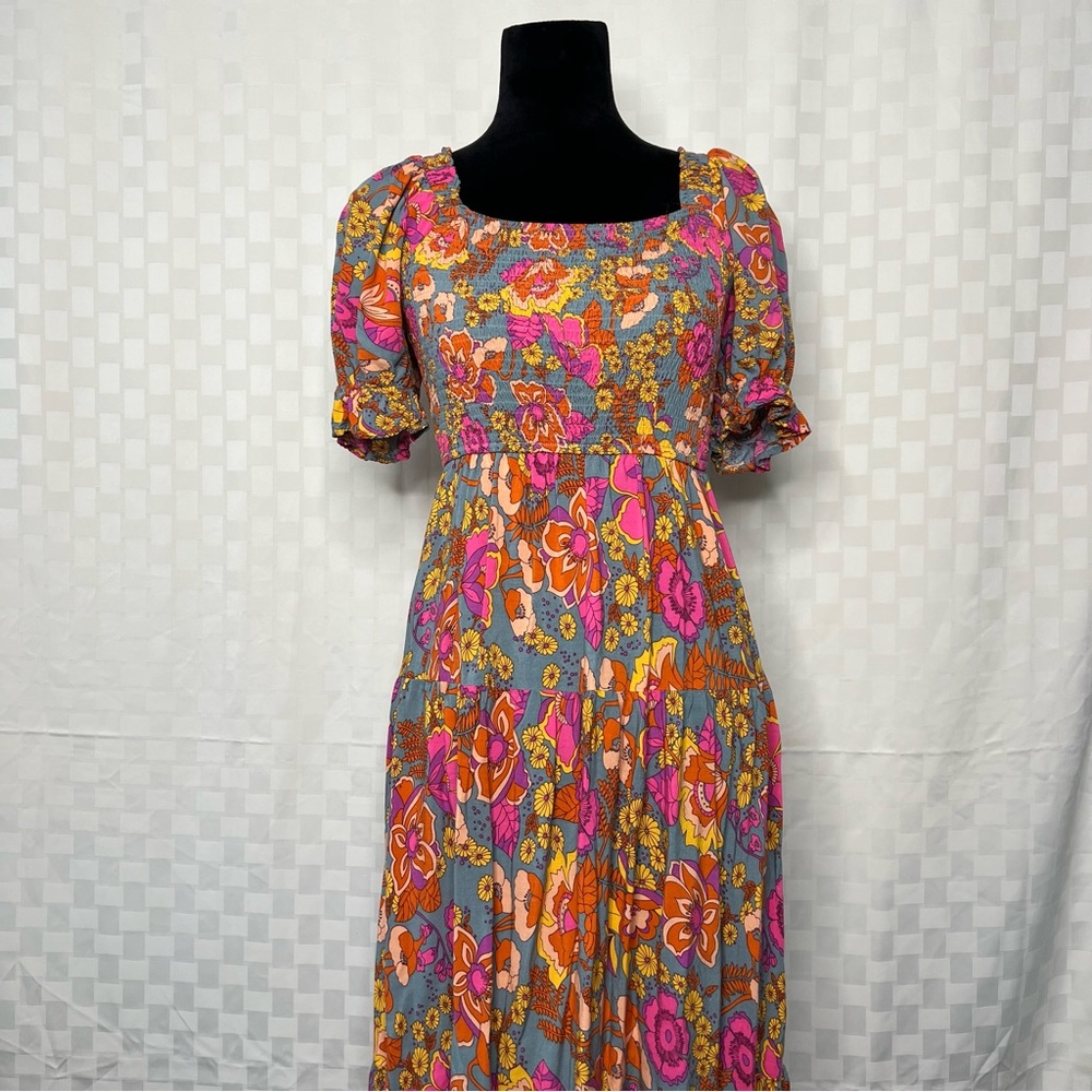 ZESICA Women's Summer Boho Floral Print Ruffle Swing Long Maxi Dress